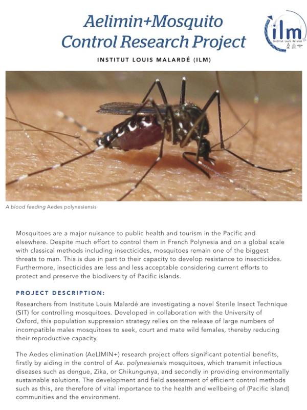 read the pdf: Mosquito control research project