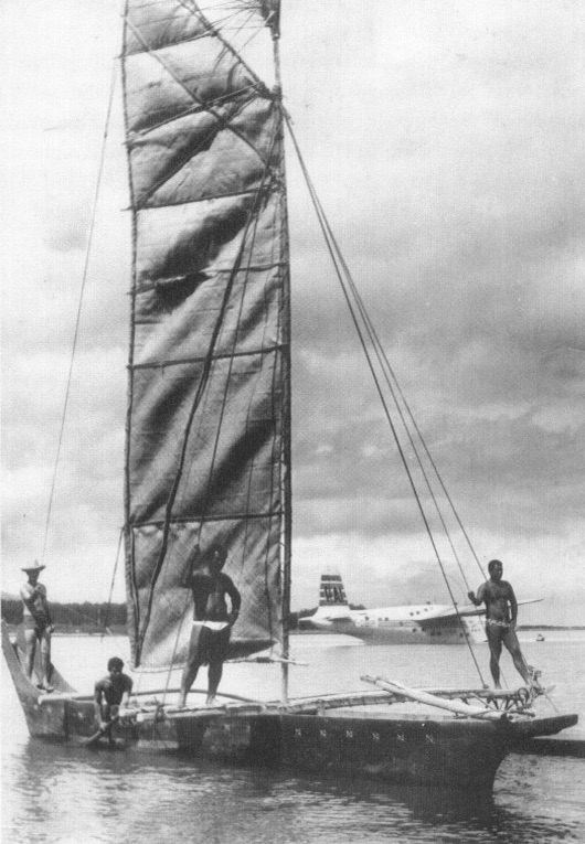 ca'a with pandanus sails