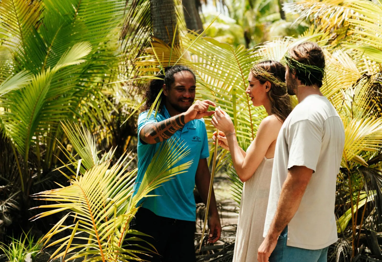 guide with tourists on Tetiaroa atoll