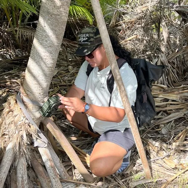 Hina busy with fieldwork