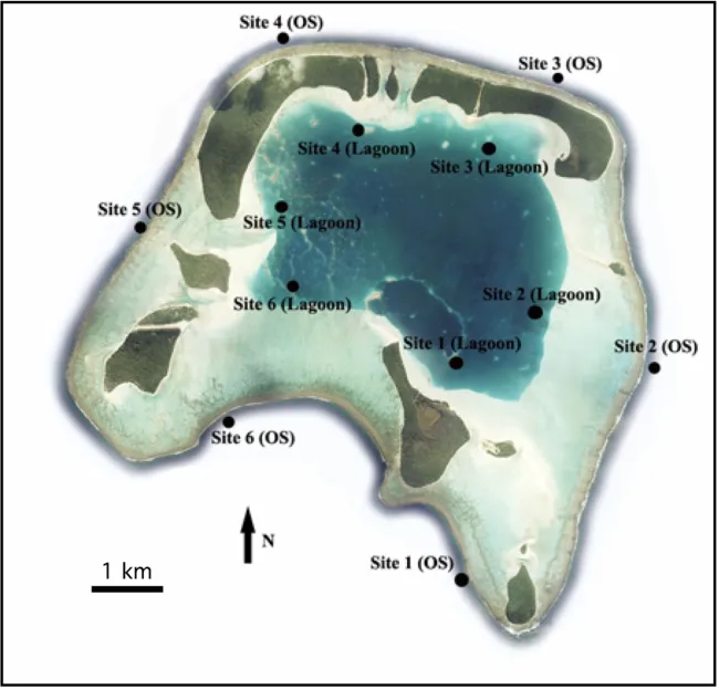 fish monitoring locations on Tetiaroa